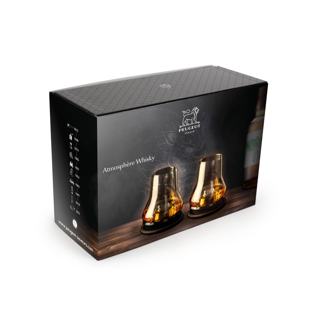 Coffret Whisky Atmosphère : Duo 2 verres de degustation + bases réfrigérantes - Visuel 1
